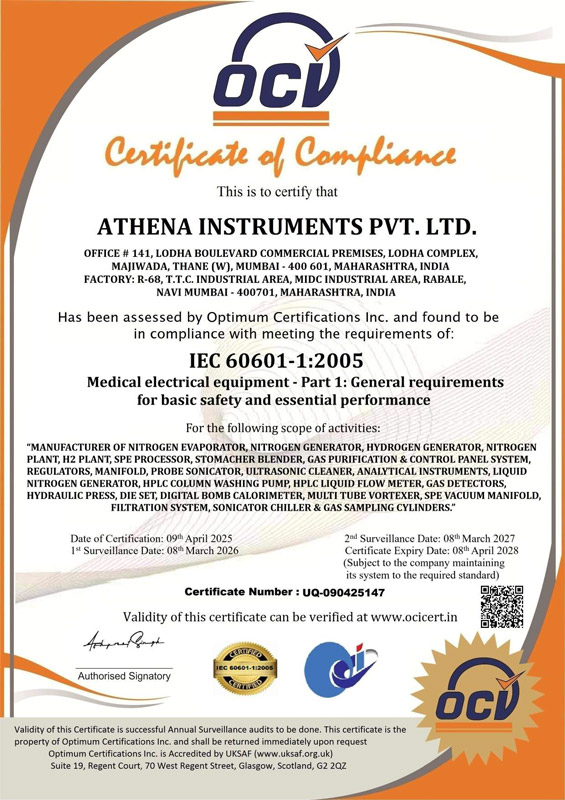 Certificate of compliance | IEC 6060112005